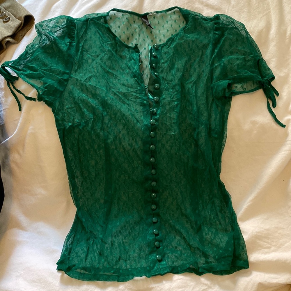 Sheer green top